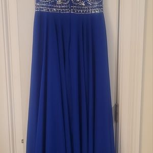 Dark blue rhinestone ball gown